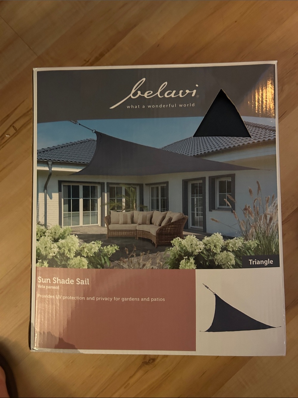 Belavi Triangle Sun Shade Sail - Dark Gray